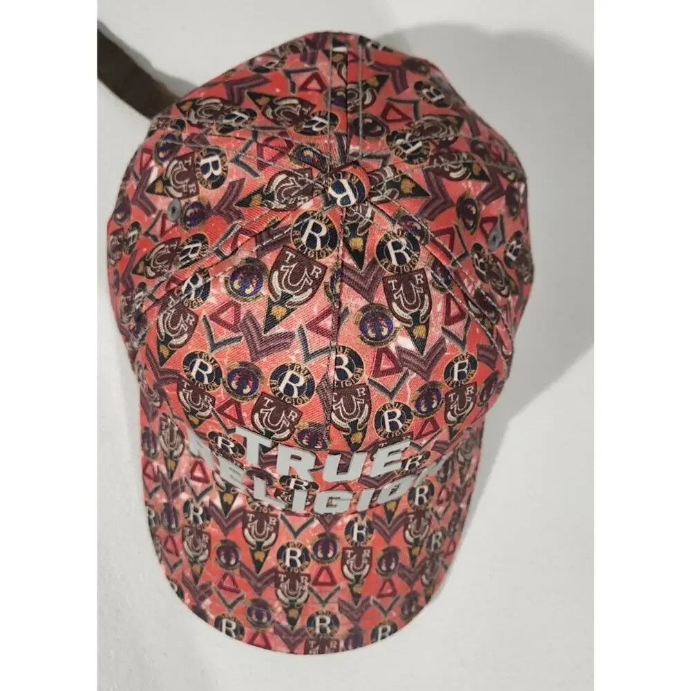 True Religion Hat Cap Allover Print Adjustable Strapback